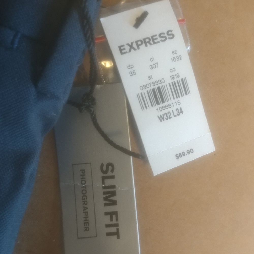 New Express Photographer Men Slim Fit  w/ Tags